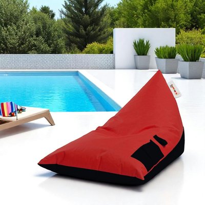 Pouf berlingot extérieur rouge et noir ARTA PIER IMPORT