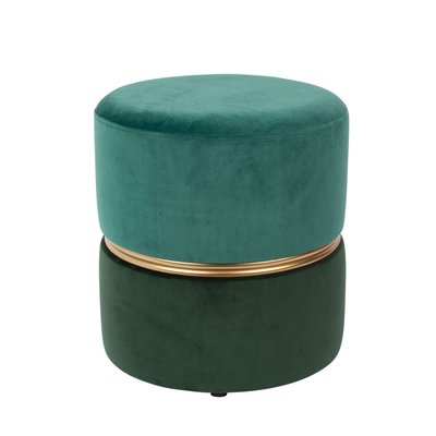 Tabouret en velours avec cerclage doré - ART DECO MATHI DESIGN