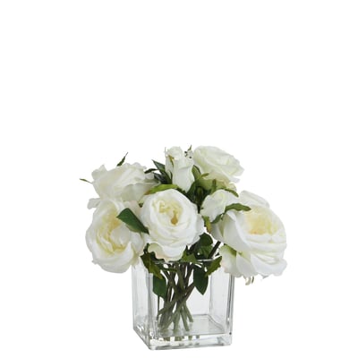 Composition de roses artificielles en vase H17 SIA