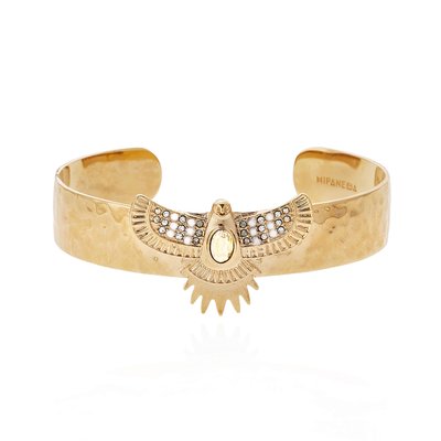 Bracelet jonc avec cabochon central et perles SERRA HIPANEMA