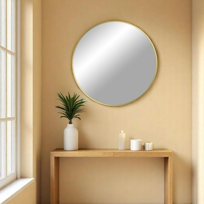 Miroir rond avec cadre en aluminium doré ø80 cm SEOUL PIER IMPORT