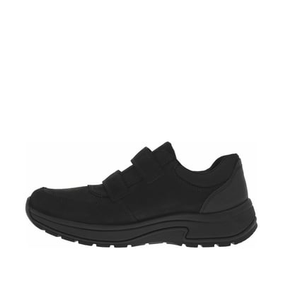 Sneakers en cuir noires à talon plat et à bandes auto-agrippantes RIEKER