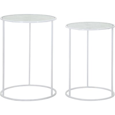 Duo de tables rondes en verre et fer GLAM RECOLLECTION