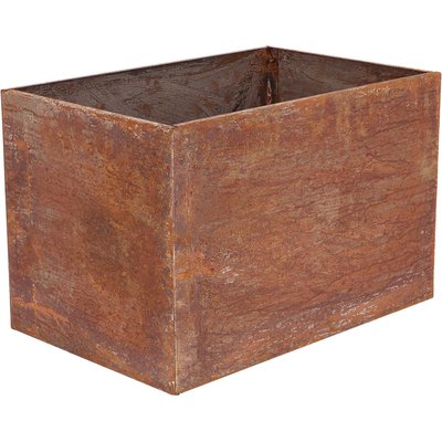 Jardinière en acier corten rouille 58 x 38 x 38 cm JARDINDECO