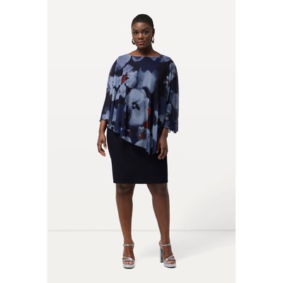 Robe à fleurs et col rond. Effet ULLA POPKEN