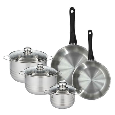 Batterie 2 poêles 24/28cm + 3 faitouts 16/20/24cm BRILLANT FACKELMANN