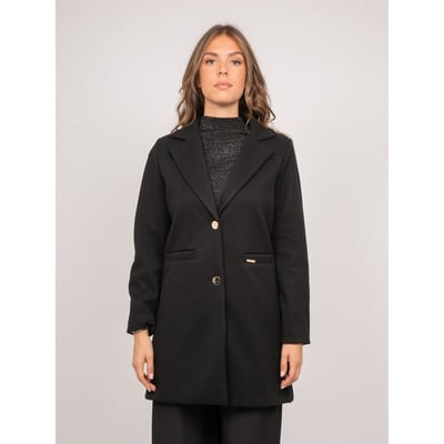 Manteau Mi-long Col Tailleur Boutons Dorés Ultema DONA LISA