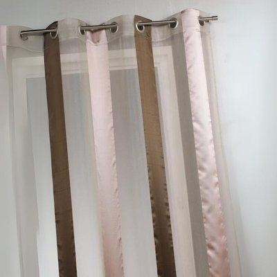 Voilage bicolore à rayures verticales HOME BAIN