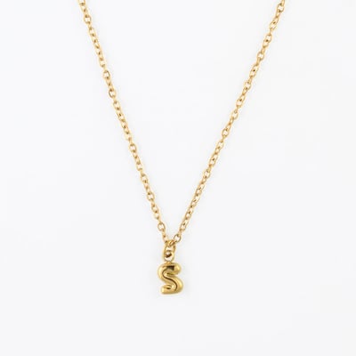 Collier à pendentif lettre S acier inoxydable BALABOOSTE
