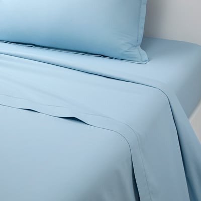 Drap plat en percale de coton rouge, ALCOVE DESFORGES