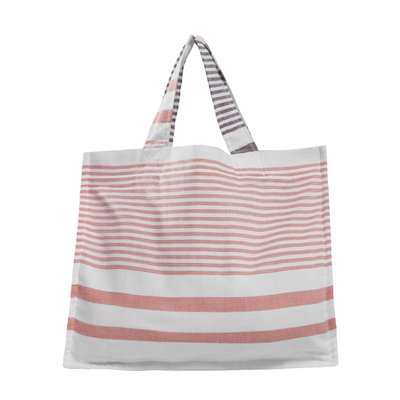 Sac de plage cabas FRENCH RIVIERA corail SENSEI MAISON
