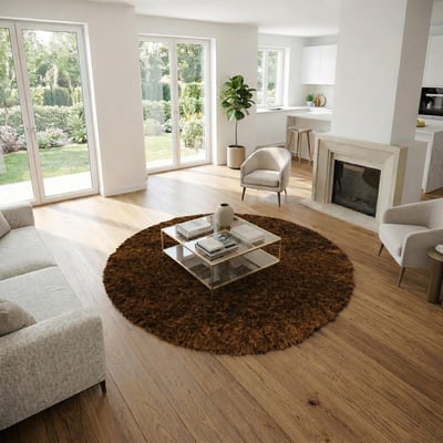 Tapis shaggy fait main motif uni MALAIDORY UN AMOUR DE TAPIS