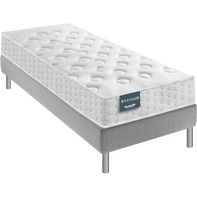 Matelas mousse mémoire, sommier pieds NARCISSE DUNLOPILLO