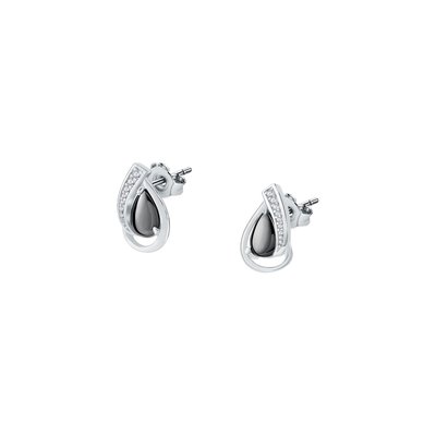 Boucles d'oreilles en céramique, argent 925 et oxyde de zirconium CLEOR