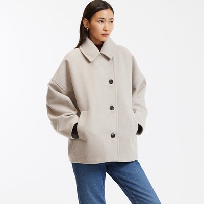 Casaco curto, oversize, com botões LA REDOUTE COLLECTIONS