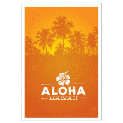 Affiche aloha hawaï HEXOA