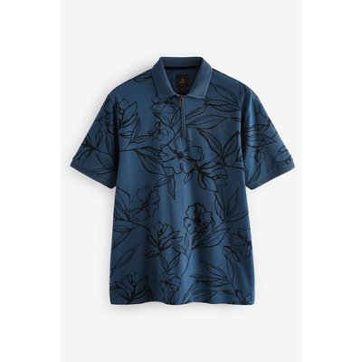 Polo à motif avec zip 3/4 NEXT