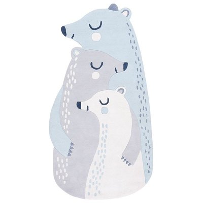Tapis enfant coton animaux LES 3 OURS LILIPINSO