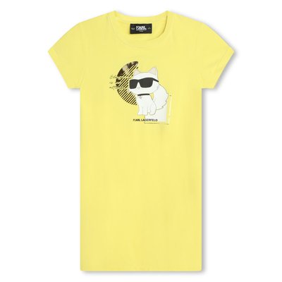 Robe droite en coton et modal KARL LAGERFELD KIDS