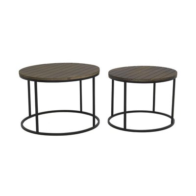 Tables basses en métal et bois (Lot de 2) AUBRY GASPARD