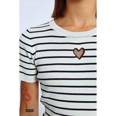 T-shirt rayé avec ouverture en cœur LILI SIDONIO