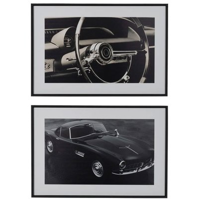 Set de 2 tableaux décoratifs photos voiture 60x3x40cm WADIGA