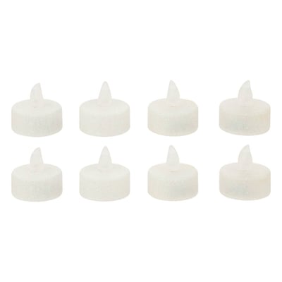 Lot de 8 bougies chauffe-plats LED pailletées blanc FEERIC LIGHTS & CHRISTMAS