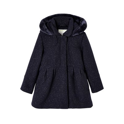 Manteau à capuche en drap de laine VERTBAUDET