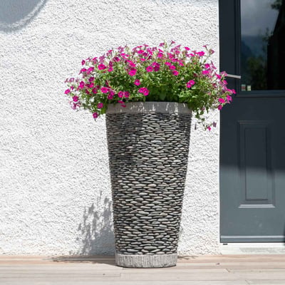 Pot bac jardinière galet conique rond jardin extérieur 80cm ZEN WANDA COLLECTION