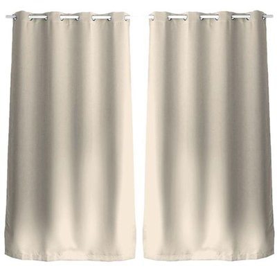 Lot de 2 Rideaux unis occultants avec œillets TOILINUX