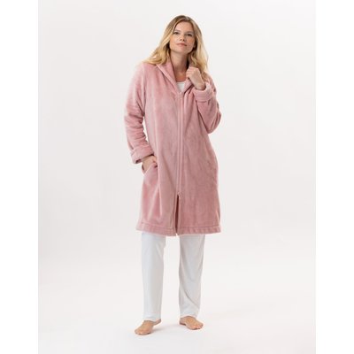 Robe de chambre zipée en peluche flanelle ESSENTIEL H56B LE CHAT