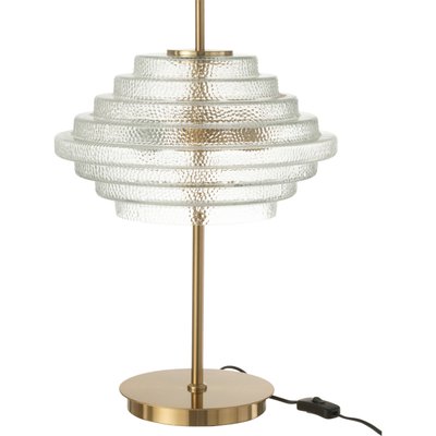Lampe de table design doré verre transparent effet martelé RECOLLECTION