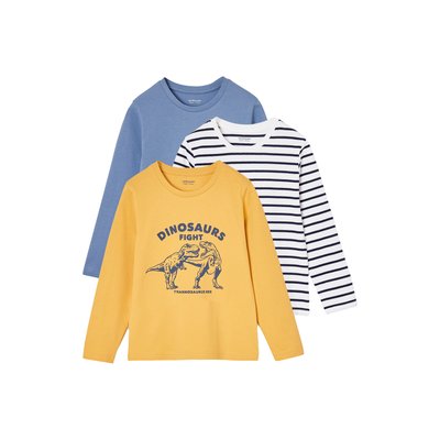 Lot de 3 T-shirts manches longues VERTBAUDET