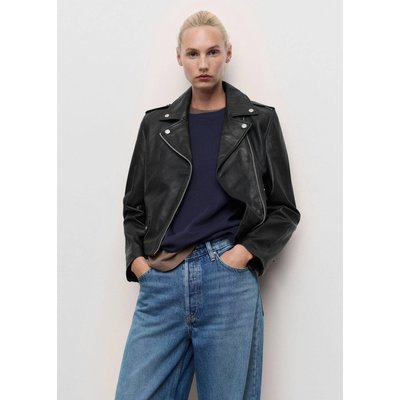 Blouson biker en cuir MANGO