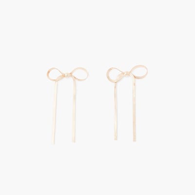 Grandes boucles d'oreilles pendantes nœuds dorés BALABOOSTE