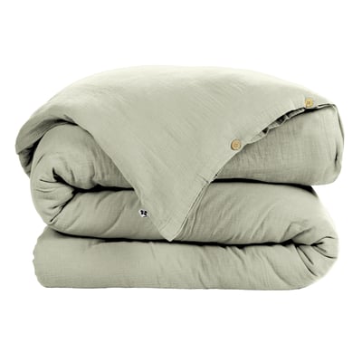 Housse de couette Double Gaze Coton Gaia Safran 260x240cm EDEN