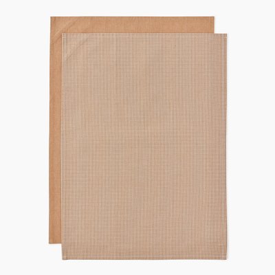 Lot 2 torchons chambray et vichy, 50x70cm, coton MONOPRIX