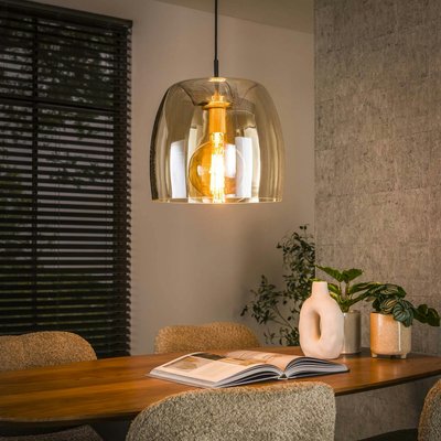 Suspension en verre ambré forme cloche NIAGARA PIER IMPORT