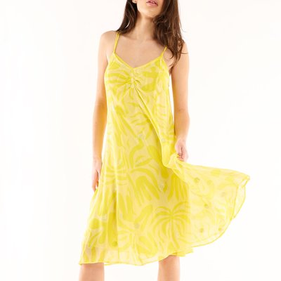 Robe bretelles longue col V avec broderies fil textile KENNY WILD