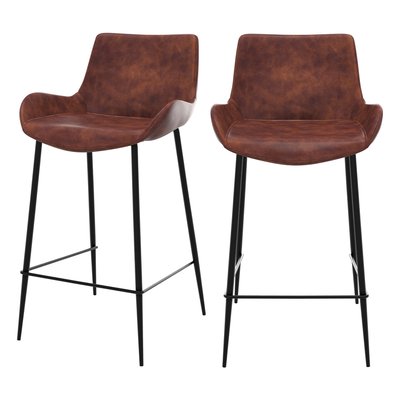Lot de 2 chaises pour îlot central 65 cm en cuir synthétique - PIRATA RENDEZ-VOUS DÉCO