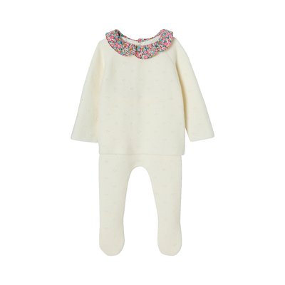 Ensemble 2 pièces naissance en tricot ENVIE DE FRAISE