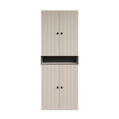 Double colonne de salle de bain rainurée 4 portes et 1 niche L70 cm -PUREBLISS CALICOSY