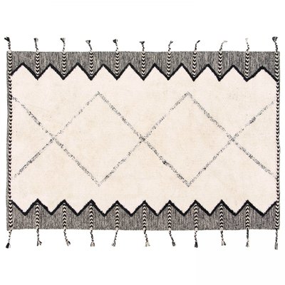 Tapis en coton tufté à franges KEYA OVIALA