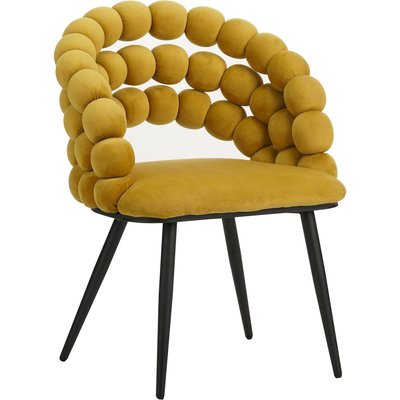 Chaise design velours  pieds noirs confort contemporain RECOLLECTION