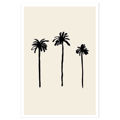 Affiche deco three black palm tree HEXOA