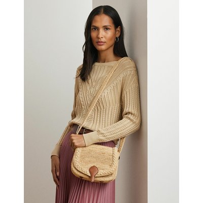 Raffia schoudertas, COLBIE LAUREN RALPH LAUREN