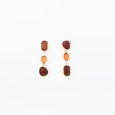 Boucles d'oreilles asymétriques à cabochons BALABOOSTE