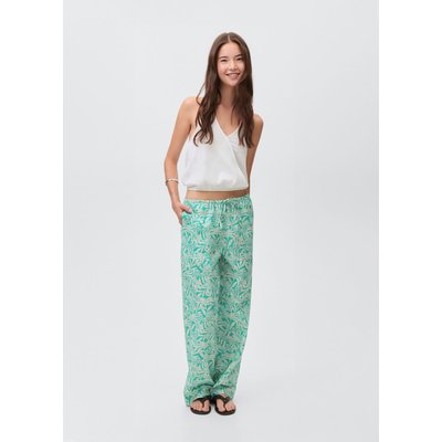 Pantalon en coton imprimé feuilles MANGO TEEN