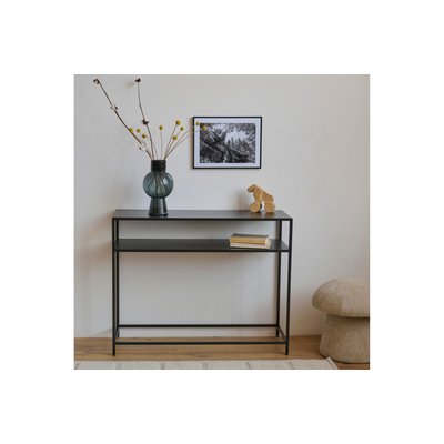 Console rectangulaire double plateau en métal noir L100 - CASSIA HELLIN, DEPUIS 1862