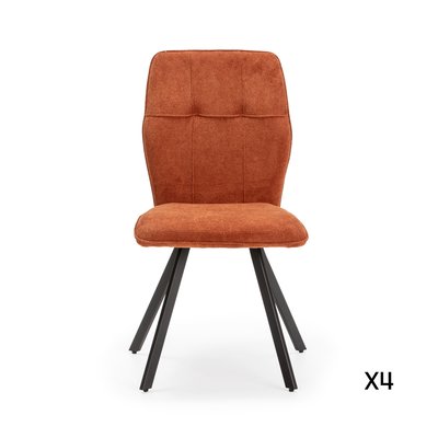 Lot de 4 chaises en tissu avec pieds en métal noir L47 cm - MERY CALICOSY